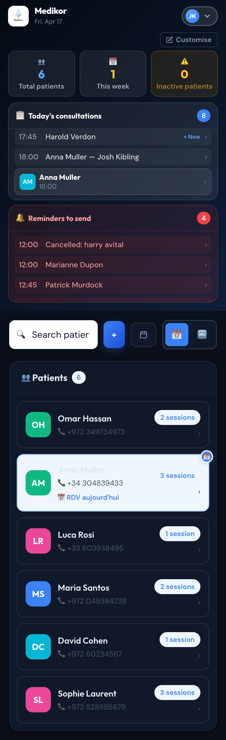 Medikor Dashboard Mobile