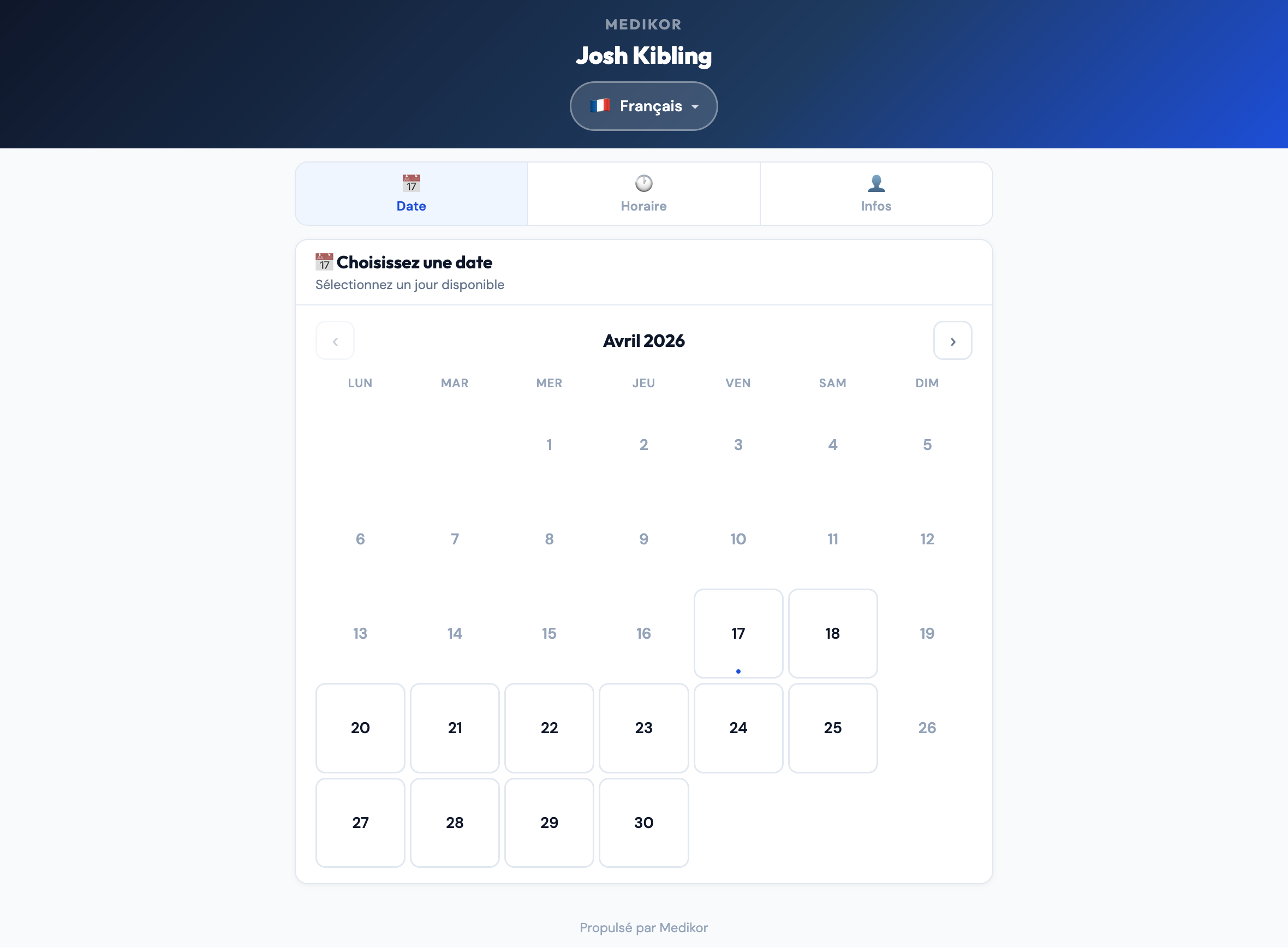 Medikor Booking Tablet