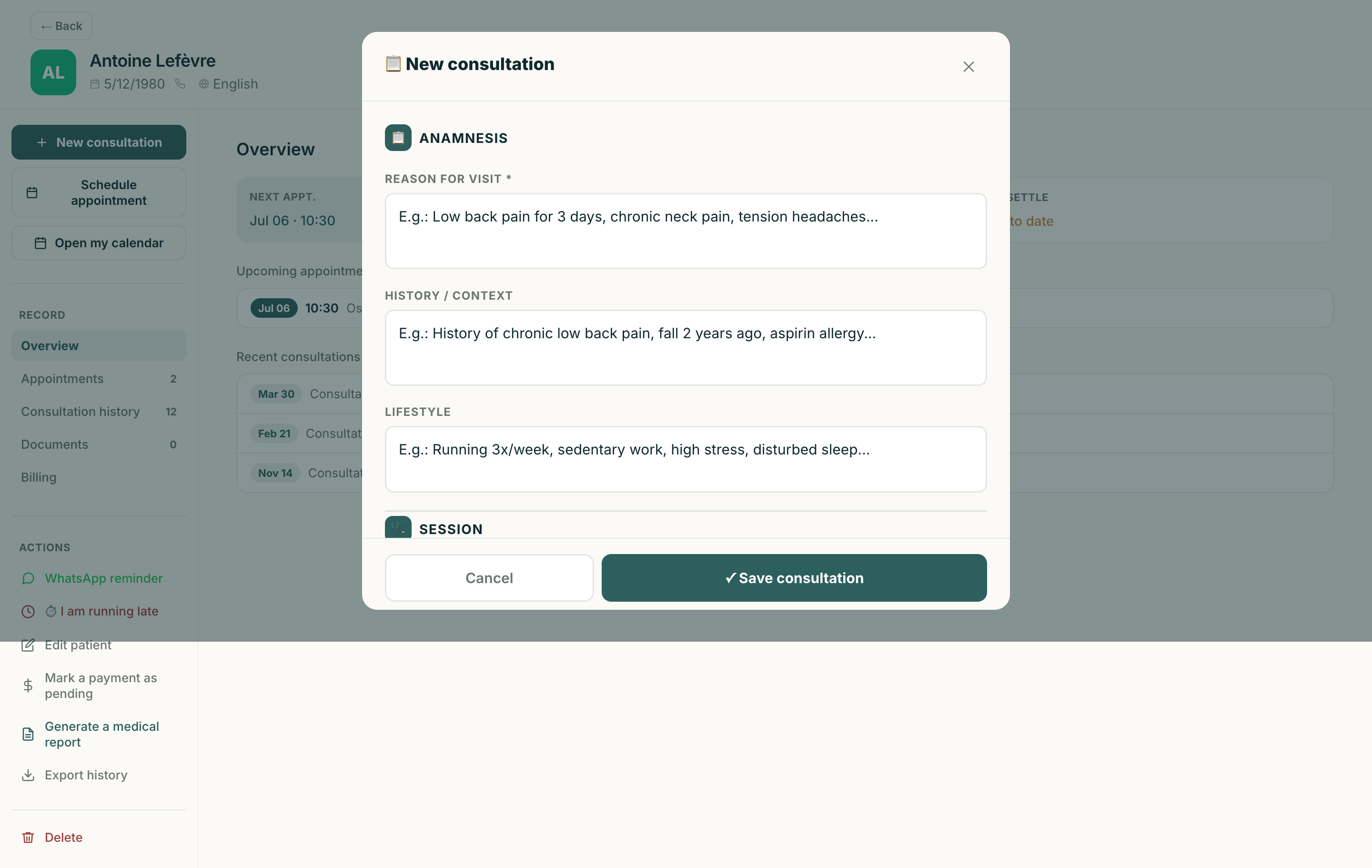 Medikor AI-powered consultation notes with automatic medical documentation